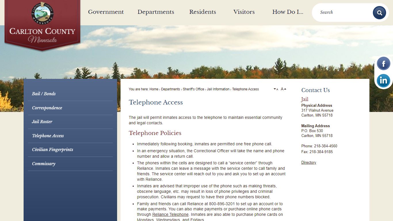 Telephone Access | Carlton County, MN